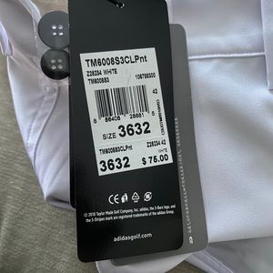 White Adidas Golf Pants 36x32